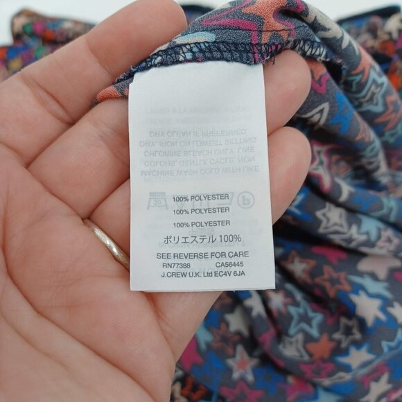 J. Crew Jacuzzi One Shoulder Top In Kaleidoscope Star Print Women's 2 Party - Picture 9 of 12